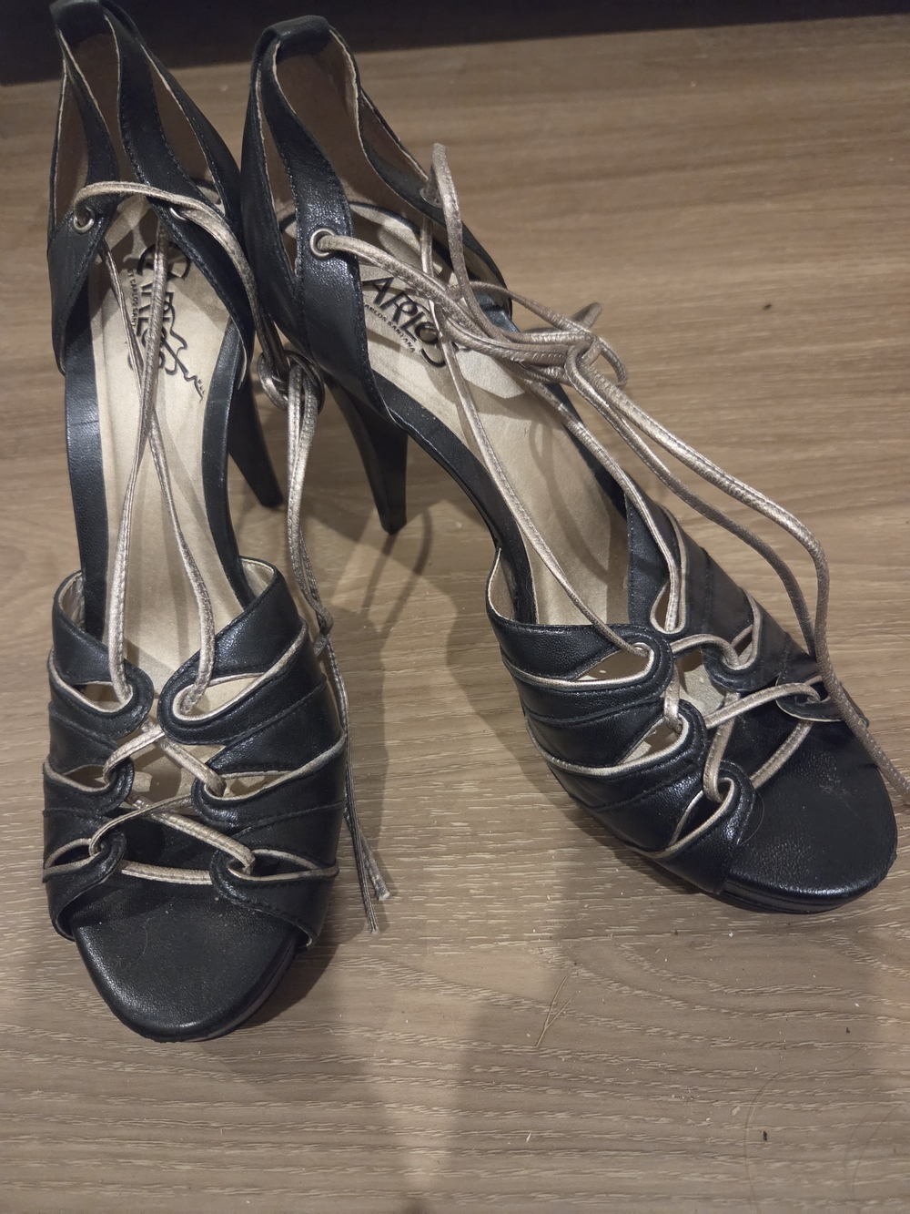 Carlos Santana Navy Blur Lace-Up High Heel